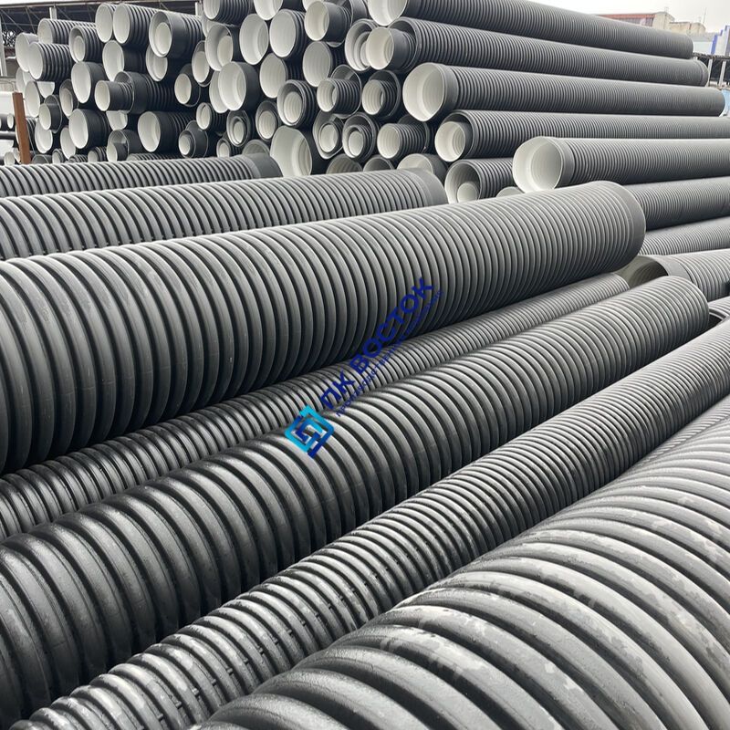 Труба пэ канализационная 800/687 SN6 гофрированная двухслойная